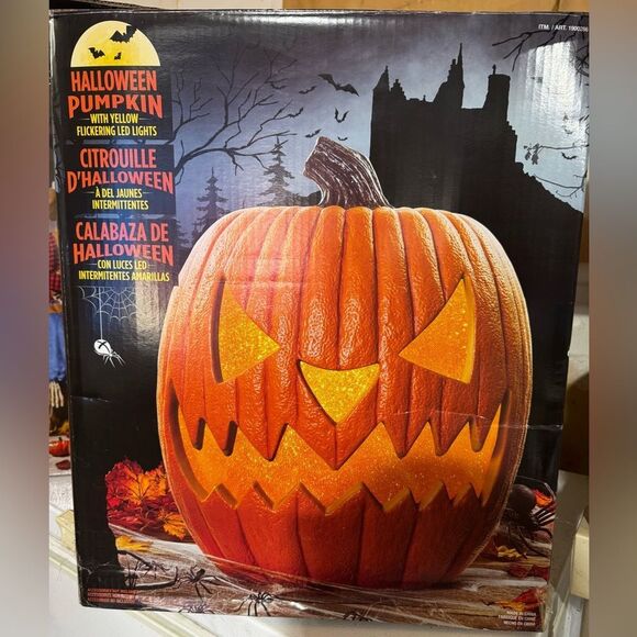 Costco 2018 20" Halloween Motion Sensor Jack O Lantern Pumpkin Light Sound w/Box - Picture 1 of 4